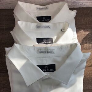 EUC Bundle of 3 Allen Oniel 20 34/45 Big Classic White Men's Dress Shirt